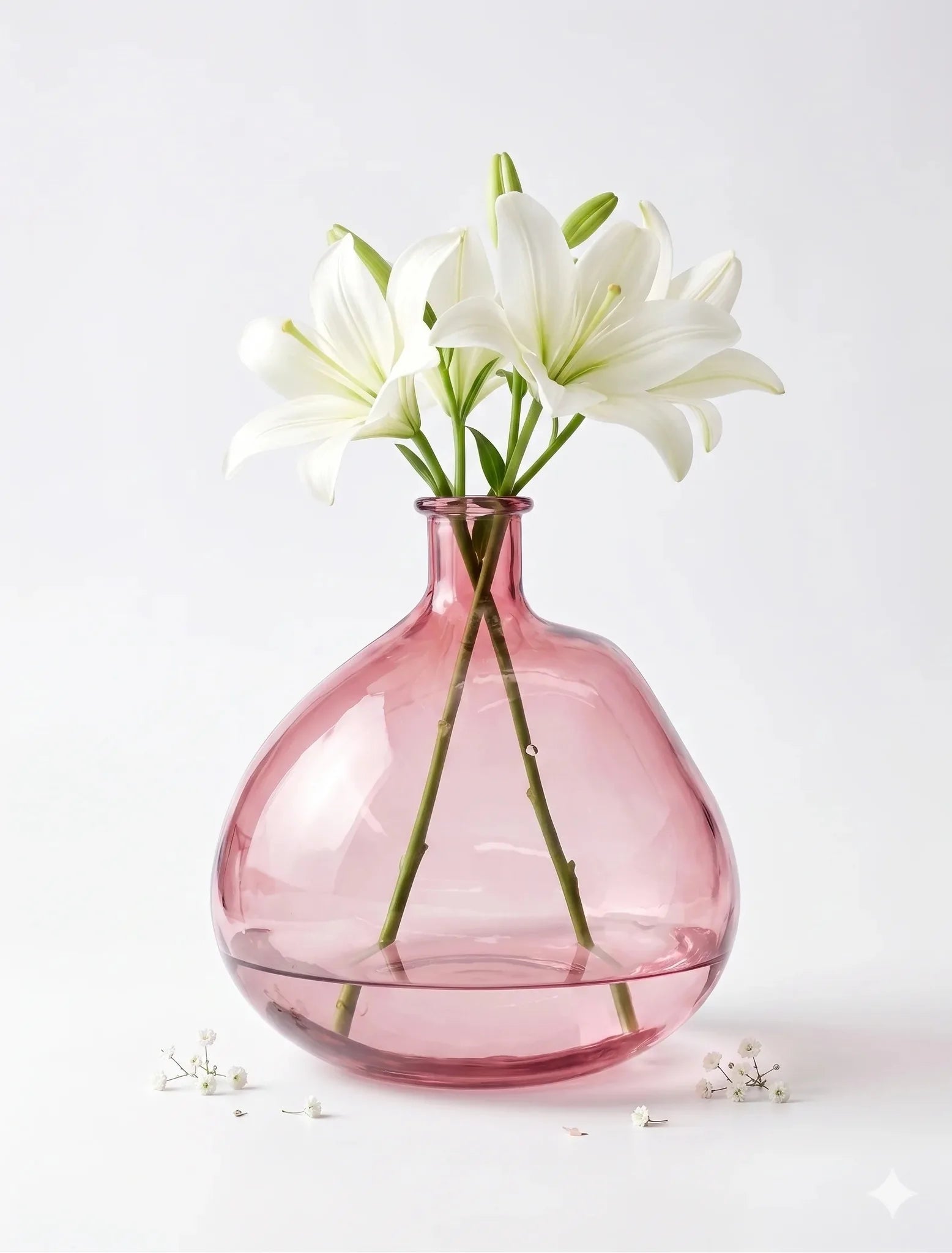 Antique Glass Flower Vase – Pink (10.2")