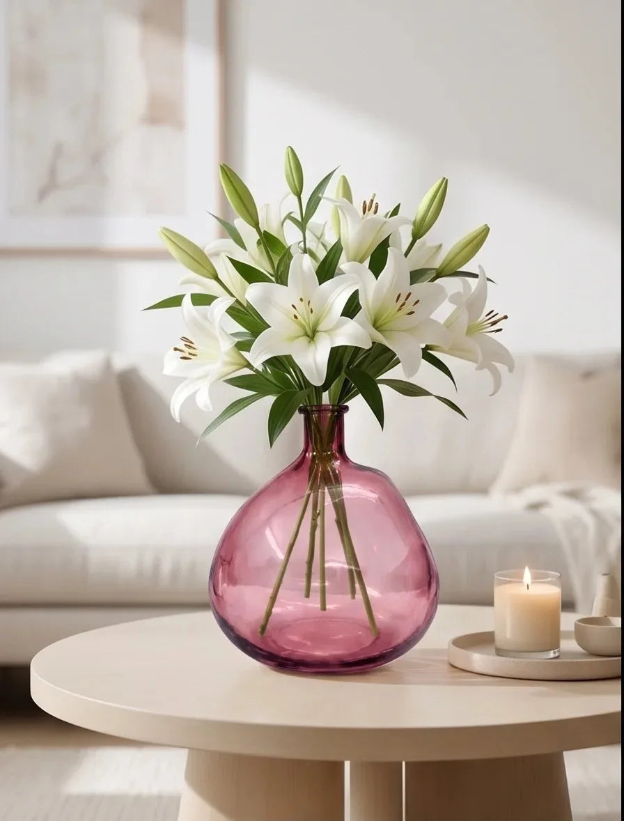 Antique Glass Flower Vase – Pink (10.2") - view 2