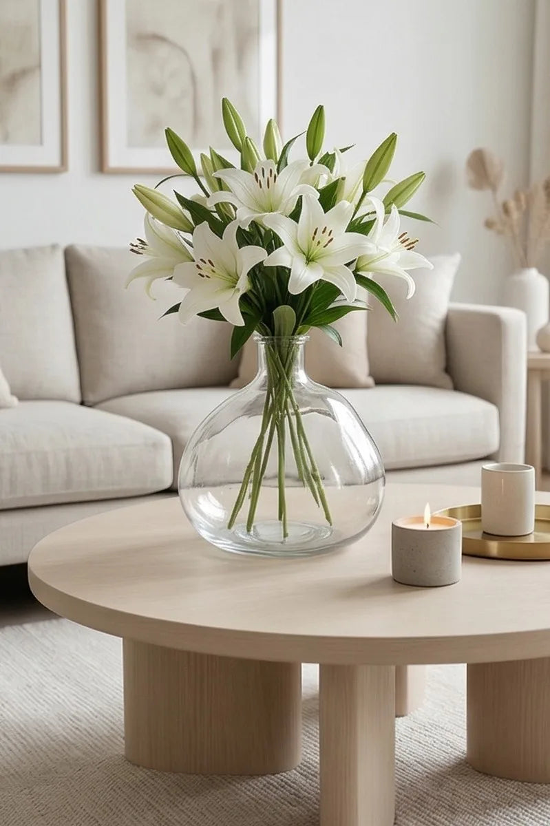 Antique Glass Flower Vase – Clear (10.2") - view 2