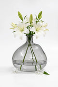 Antique Glass Flower Vase – Grey (10.2")