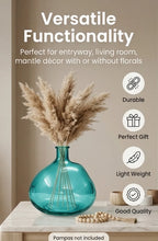 Bottle Glass Flower Vase – Blue (10.2") - view 3