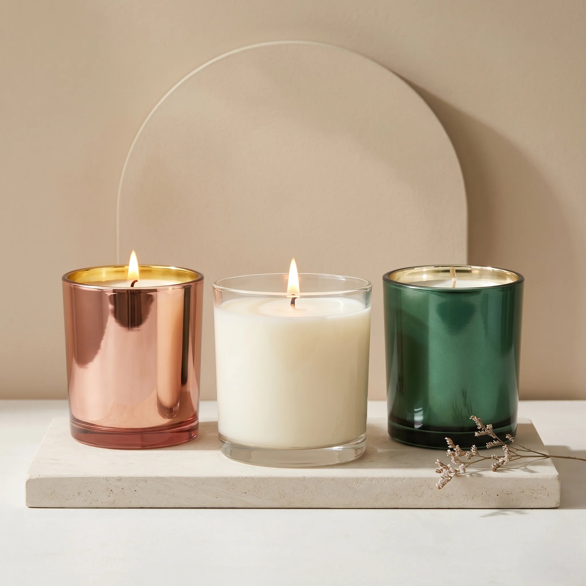 Oud Metallic Glass Votive Soy Wax Candle | Premium Home Décor — Hand-Blown Glass from Firozabad, India | Luxury Home Décor...