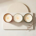 Oud Metallic Glass Votive Soy Wax Candle | Premium Home Décor — Hand-Blown Glass from Firozabad, India — Side Angle View