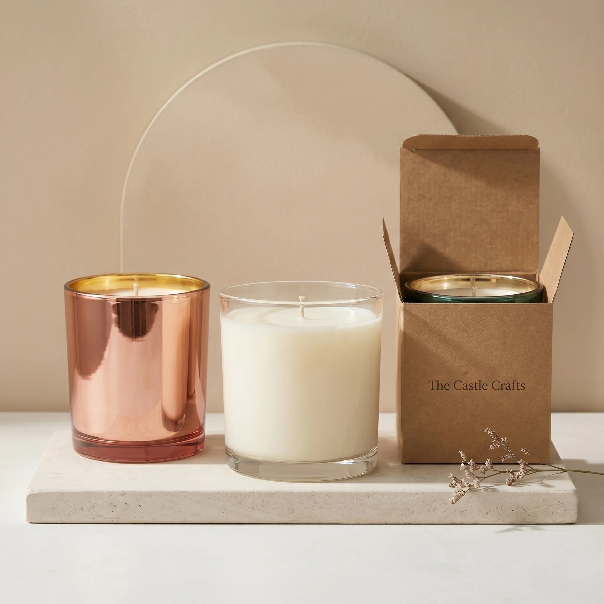 Oud Metallic Glass Votive Soy Wax Candle | Premium Home Décor — Hand-Blown Glass from Firozabad, India — Styled for Home D...