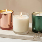 Oud Metallic Glass Votive Soy Wax Candle | Premium Home Décor — Hand-Blown Glass from Firozabad, India — Detail Close-Up