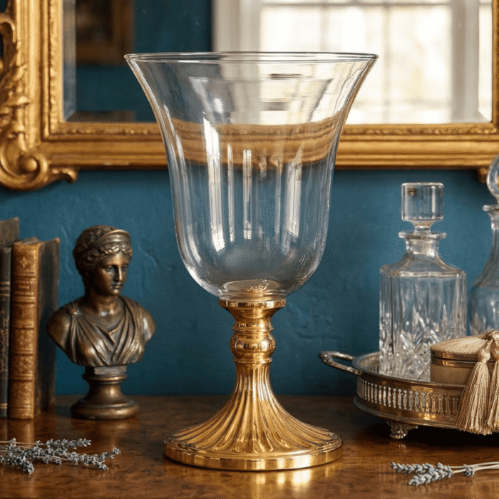 Grand Flare Glass Pedestal Vase