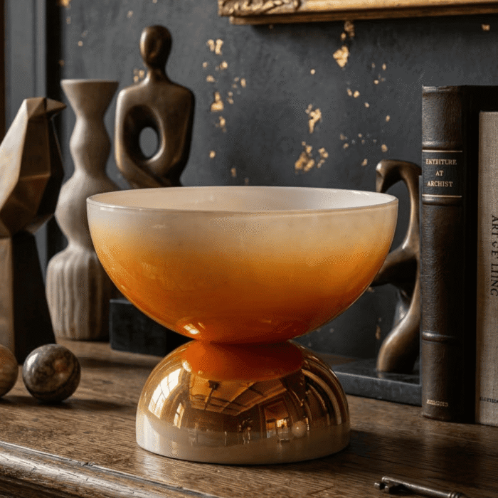 Sunset Frosted Glass Centerpiece Bowl