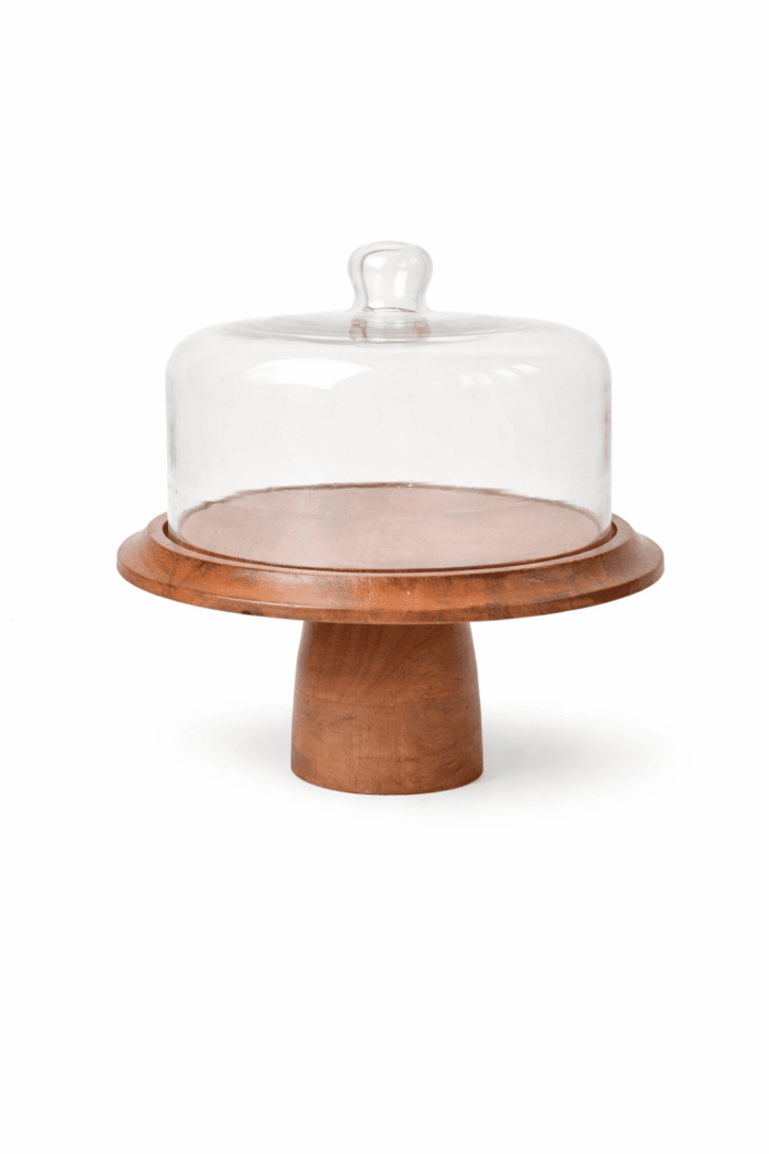 Classic Wooden Pedestal Cake Dome