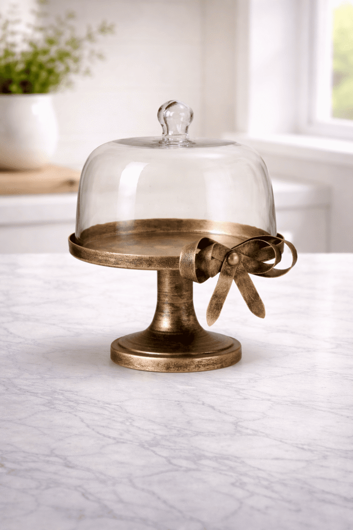 Vintage Gold Pedestal Cake Dome