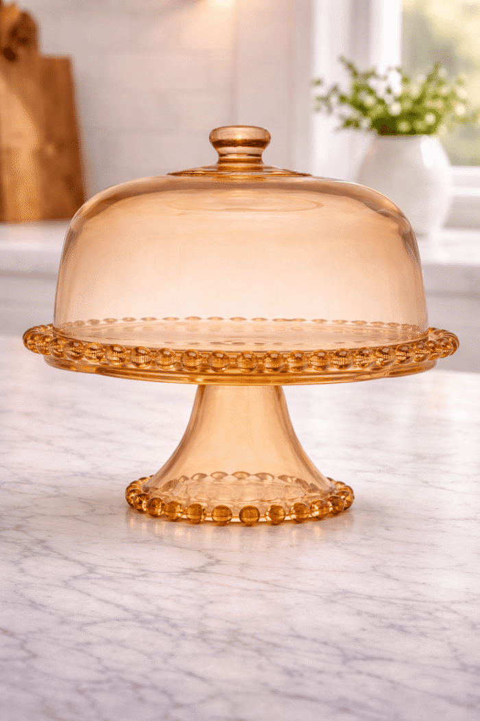 Amber Crystal Cake Dome Stand
